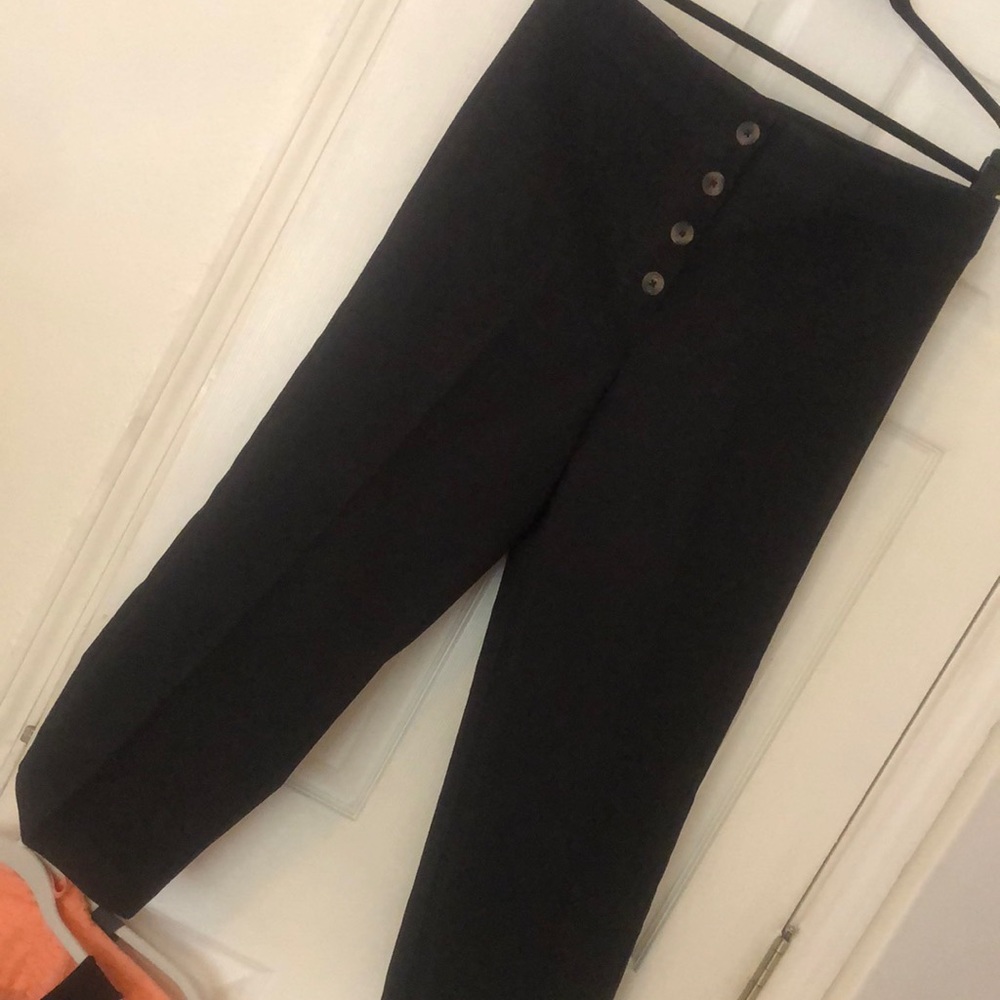 FINAL DAYS-STORE CLOSING Loft High-Waist Button Front Wide Legged Trouser Crops